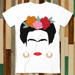 Frida Kahlo Flowers Golden Earing T Shirt Adult Unisex Men Women Retro Design Tee Vintage Top A4942