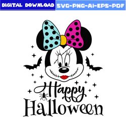 Happy Halloween Svg, Minnie Mouse Svg, Mickey Mouse Svg, Halloween Svg, Disney Svg, Png Eps Digital File