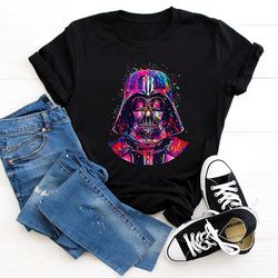 Star Wars Darth Vader Head Neon Gradient Graphic T-Shirt, Star Wars Shirt, Star Wars Retro Shirt, Star Wars Vintage Shir