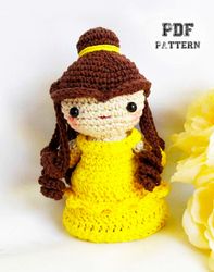 DOLL PATTERNSINTERMEDIATE Princess Belle Crochet Doll Amigurumi Pattern