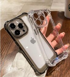 Luxury Shockproof Clear Phone Case For iPhone 14 13 12 11 Pro Max X XR XS 7 8 Plus Silicone Bumper Transparent Hard Back