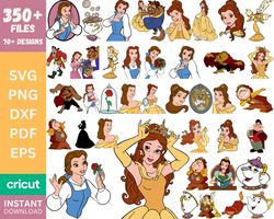 100 Beauty and the Beast SVG, Belle PNG Clipart, Instant Digital Download /
