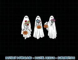 Groovy Vintage Floral Ghost Cute Halloween Spooky Season png, sublimation copy