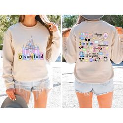 Disneyland World Castle Vacation Sweatshirt, Happiest Place On Earth Tee, Disney Mickey Friends Magic Kingdom Shirt, Dis