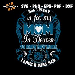 All I Want Is For My Mom In Heaven Svg, Family Svg, Mom Svg, Mother Svg, Mommy Svg, Mom Lovers Svg, In Heaven Svg, Heave
