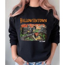 Vintage Halloween Town Est 1998 Sweatshirt, Pumpkin Halloweentown Shirt, Halloweentown Sweatshirt, Halloween Party, Gift