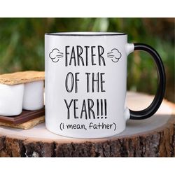 Father's Day Mug, Funny Dad Gift from Daughter or Son, 'World's Greatest Farter' Joke, Personalized Christmas Gift for D