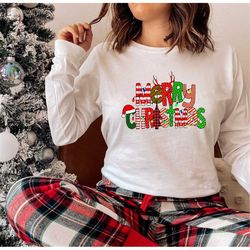 Merry Christmas Shirt, Christmas Sweatshirt, Christmas Shirt for Women, Christmas Crewneck Sweatshirt, Holiday Sweater,
