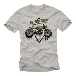Mens Tshirt Biker Clothing - Motorcycle T-Shirt Vintage Custom Bike CB 750 - Tuning Gift for Him Father-Brother-Friend