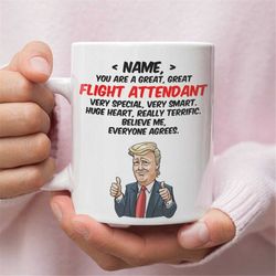 Personalized Gift For Flight Attendant, Flight Attendant Trump Funny Gift, Flight Attendant Birthday Gift,  Gift For Fli