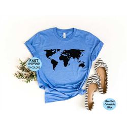 World Maps Shirt, World Without Borders Shirt, World Peace shirt, Geography Apparel Tee, travel lover Tee, World Tour Sh
