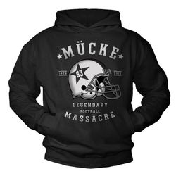 Vintage American Football Hoodie Mucke 63 Hooded Sweatshirt Sweater Mens Pullover Black S-XXXXL