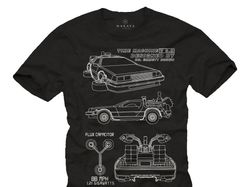 Nerd Gifts for him - Delorean Mens T Shirt print - Back to the future S-XXXXXL