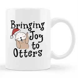 cute xmas mug, cute xmas gift, christmas mug, gift for christmas, christmas gifts, merry christmas cup, otter mug, otter