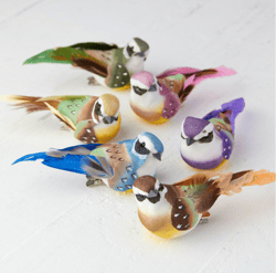 Assorted Color Mushroom Birds with Clips