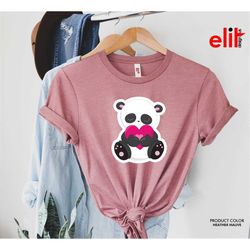 Panda Heart Shirt,  Cute Panda Gift Shirt, Funny Panda Happy Valentine's Day Shirt,Love Panda Tshirt, Valentines Day Shi
