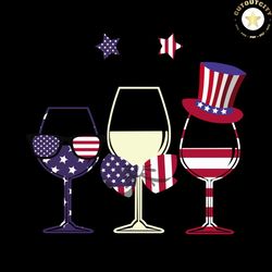 Glasses America, Independence Day Svg, 4th Of July, July 4th Svg, Patriotic Svg, America Flag, Glasses Wine, Usa Lover,