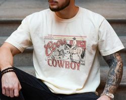 Coors Cowboy Tshirt, Mens Beer shirt, The Original Coors Cowboy tee, Western Rodeo, Coors Beer shirt, Western t-shirt, V