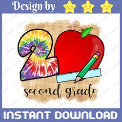Back to school, Second grade chalkboard clipart, PNG file for sublimation, first day of school, printable, 2nd grade