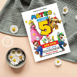 Personalized File Printable Birthday Invitation | Video Game | Digital Invite | Instant Download PNG ONLY