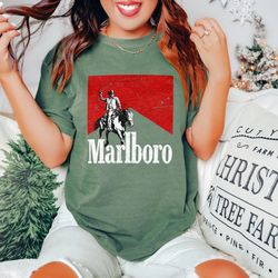 Vintage Marlboro Cowboy Wild West Premium T-shirt,Marlboro Cigarettes Tee, Cowboy Apparel, Marlboro Cowboy Shirt, Marlbo