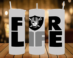 Raiders For Life  - 20 oz Skinny Tumbler Wrap - Sublimation Design - PNG file