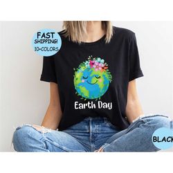 Earth Day Floral Shirt, Earth Awareness Shirt, Environmental shirt, Unisex Earth Day Shirt, Save The Earth Shirt, Enviro