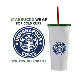 Indianapolis Colts Starbucks Wrap Svg, Sport Svg, Indianapolis Colts Svg, Colts Svg, Nfl Starbucks Svg, Colts Starbucks