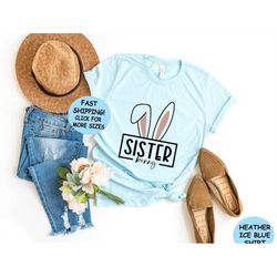 Funny Sister Bunny T-Shirt, Happy Bunny Tee, Lovely Bunny Tee, Easter Bunny Tee, Easter Big Sister Tee, Easter Sibling T