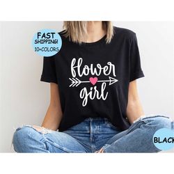 Flower Girl Shirt, Cute Flower Girl Idea, Wedding shirt, Matching Bridesmaid shirt, Custom Bridal T shirts, Flower Girl