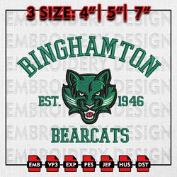 Binghamton Bearcats Embroidery files, NCAA Embroidery Designs, NCAA Binghamton Bearcats Machine Embroidery Pattern