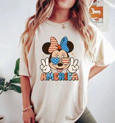 4th Of July Mickey Minnie Comfort Colors Shirt, Patriotic Mouse Shirt, Retro Disney Couple Shirt, Disney Independence Da
