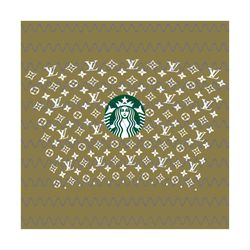 Louis Vuitton Full Wrap For Starbucks Cup Svg, Trending Svg, LV Starbucks Cup, LV Starbucks Svg, Starbucks Wrap Svg