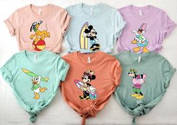 Disney Characters Summer Comfort Colors Shirt, Disney Beach Shirt, Disney Matching Shirt, Disneyworld Shirt, Disney Fami