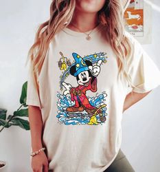 Disney Fantasia Sorcerer Mickey Comfort Colors Shirt, Disney Trip Family Shirt, Mickey Magical Shirt, Hollywood Studios,