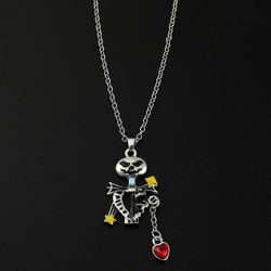 Disney Nightmare Before Christmas Jewelry Necklace Jack Skellington Skull Pendant Necklace for Halloween Accessories