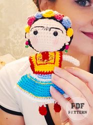 DOLL PATTERNS Frida Kahlo Crochet Doll PDF Amigurumi Pattern