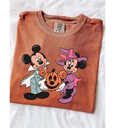 Mickey Minnie Pumpkin Comfort Colors Shirt, Mickey Halloween Shirt, Disney Spooky Season Shirt, Disney Spooky Shirt, Dis