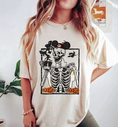 Mickey Skeleton Coffee Comfort Colors Shirt, Skeleton Mickey Shirt, Disney Spooky Shirt, Disney Halloween Shirt, Dead In