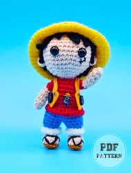 DOLL PATTERNS Crochet Luffy Doll Amigurumi  PDF Pattern