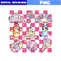 Bluey And Bingo Png, Bluey Summer Svg, Bluey Png, Bingo Png, Bluey Bingo Hello Summer Svg, Disney Png, Png File