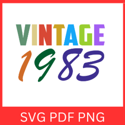 Vintage 1983 Svg