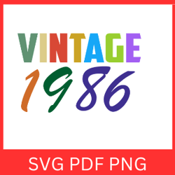 Vintage 1986 Svg