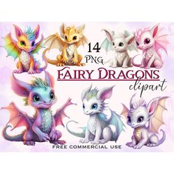 Fairy dragon clipart, Fantasy magic dragons cute images, Fantasy winged creatures colorfull artwork, Free commercial use