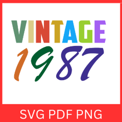 Vintage 1987 Svg