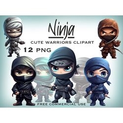 Ninja clipart, Kawaii anime kid warriors png, Japanese manga cute shinobi girls & boys characters, Free commercial use