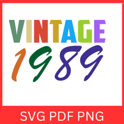 Vintage 1989 Svg