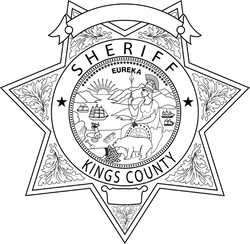 KINGS County Sheriff, CALIFORNIA Sheriff Star Badge vector outline svg file, cnc laser engraving, Cricut, Cnc Router