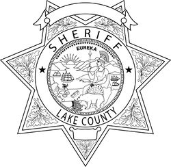 Lake County Sheriff, CALIFORNIA Sheriff Star Badge vector outline svg file, cnc laser engraving, Cricut, Cnc Router