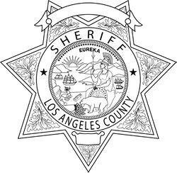 LOS ANGELES County Sheriff, CALIFORNIA Sheriff Star Badge vector outline svg file, cnc laser engraving, Cricut, Cnc file